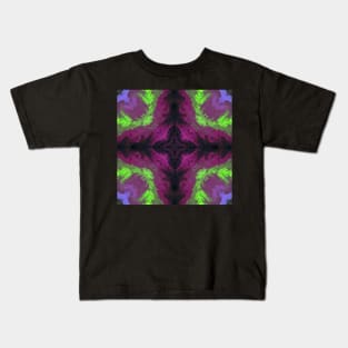 Psychedelic Kaleidoscope Purple and Green Kids T-Shirt